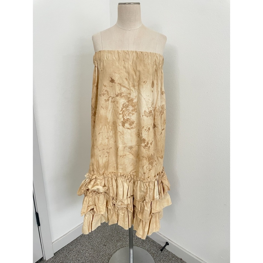 Shabby Chic Handmade Skirt Women S/M Ruffle Hem Midi Elastic Waist Boho Cottage - Picture 4 of 10